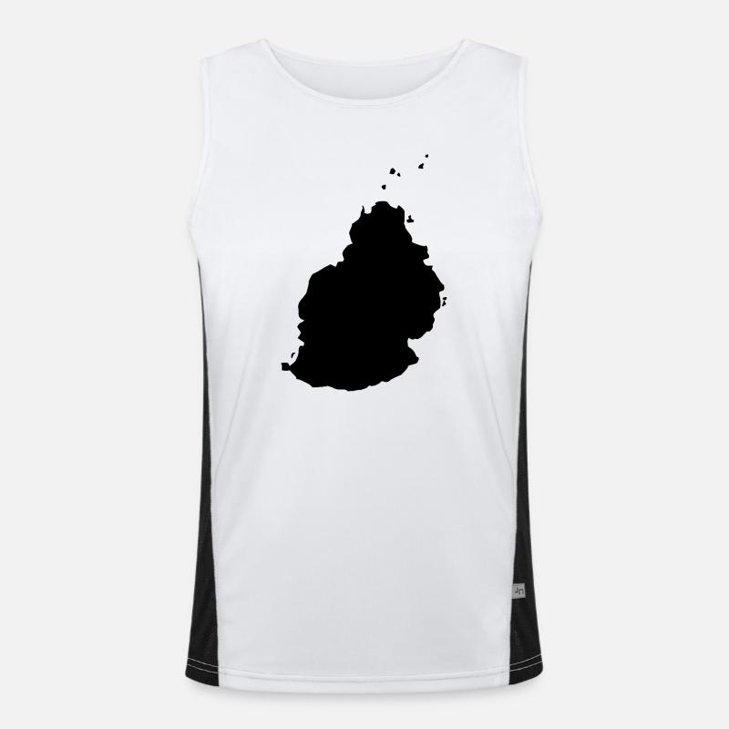 Mauritius map Men's Functional Contrast Tank Top 
