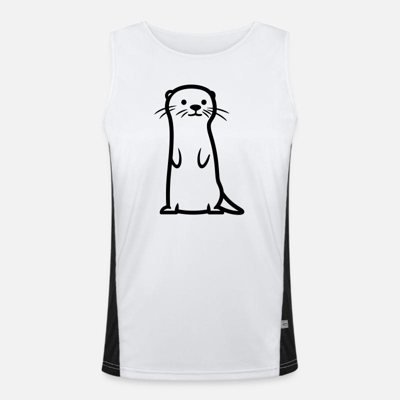otter - Men's Functional Contrast Tank Top - white/black