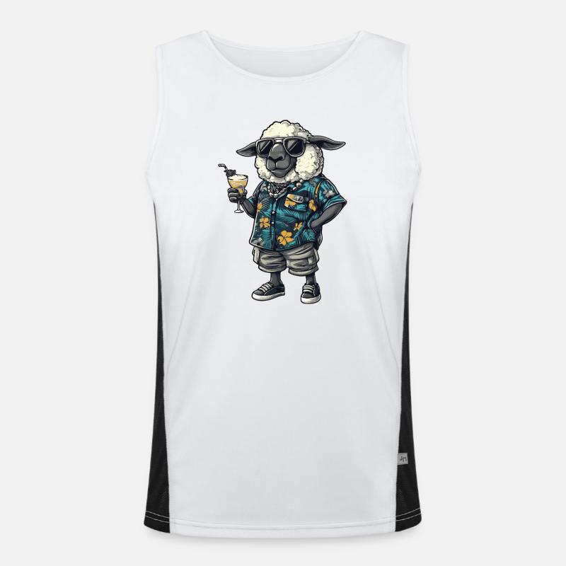 Schaf Comic Sommer Funktionelles Kontrast-Tank Top für Männer 