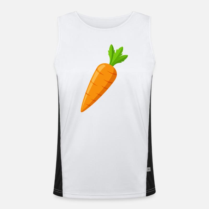 carrot - Men's Functional Contrast Tank Top  - white/black