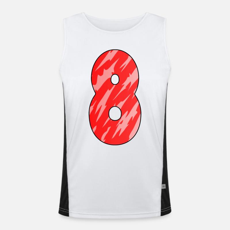 8 Red Pattern Men's Functional Contrast Tank Top 