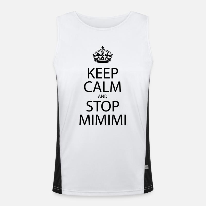 Keep Calm Stop Mimimi - Sprüche Witzig Funktionelles Kontrast-Tank Top für Männer 