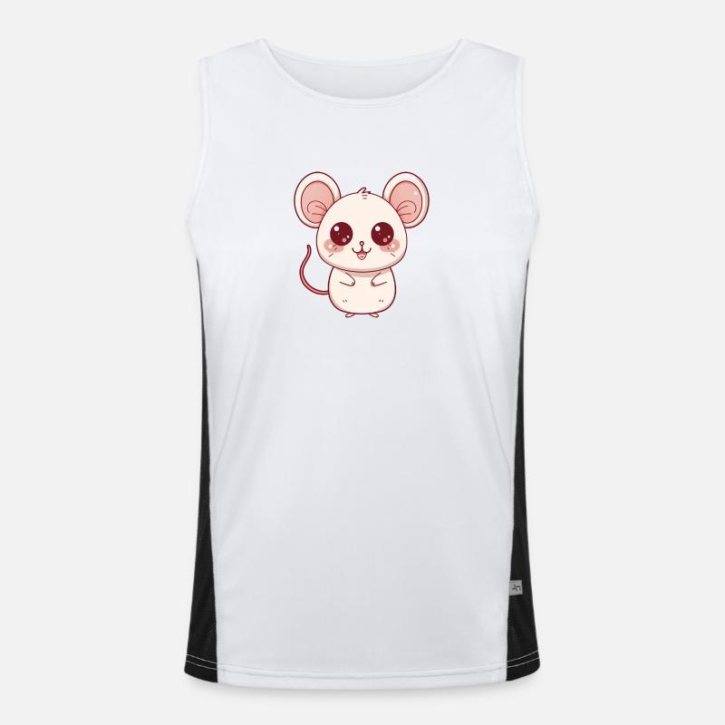 Maus Geschenk Kind, Chibi Style Maus Funktionelles Kontrast-Tank Top für Männer 