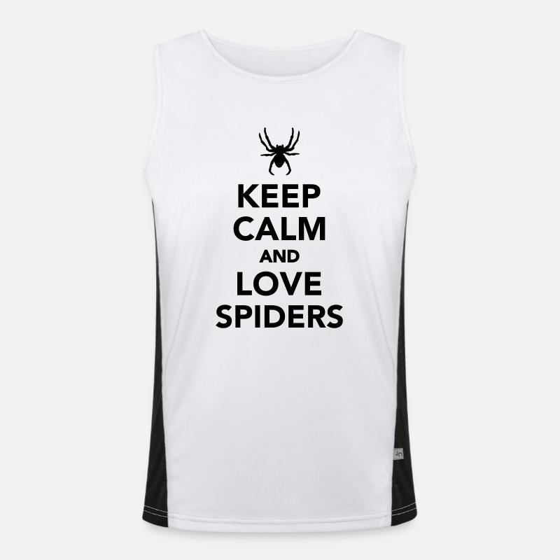 Keep calm and love spiders - Men's Functional Contrast Tank Top  - white/black