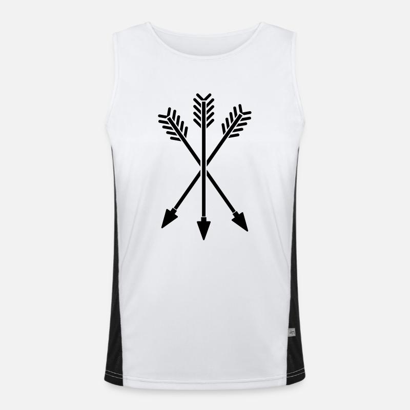 arrows - Men's Functional Contrast Tank Top  - white/black