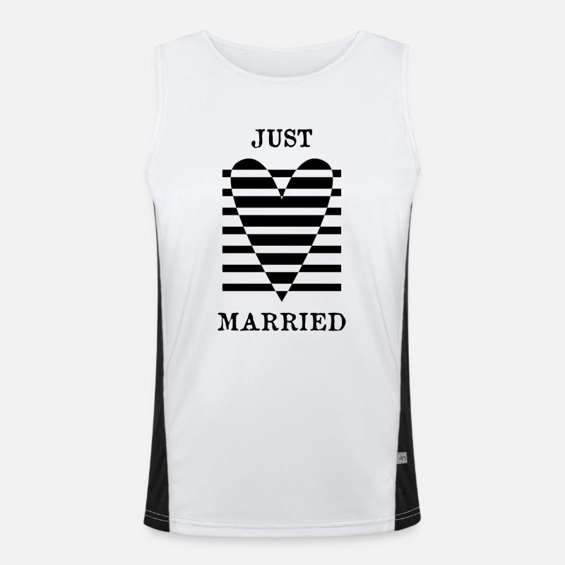 JUST MARRIED. ES LEBE DIE EHE. VALENTINSTAG Funktionelles Kontrast-Tank Top für Männer 