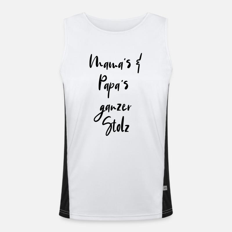 mama papa Eltern stolz Kinder babys Schrift Funktionelles Kontrast-Tank Top für Männer 