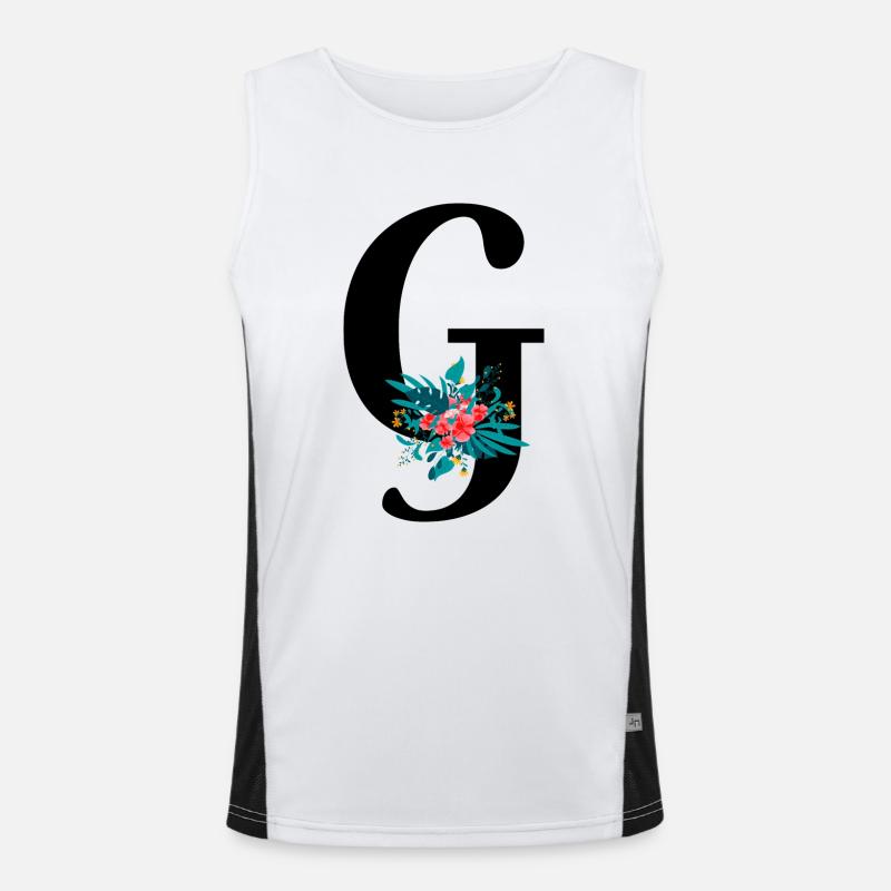 Buchstabe G geblümt Funktionelles Kontrast-Tank Top für Männer 