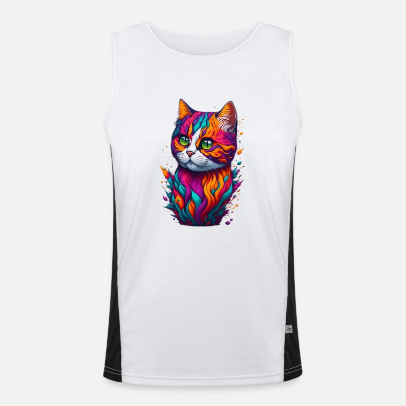 Katze 6 Funktionelles Kontrast-Tank Top für Männer 