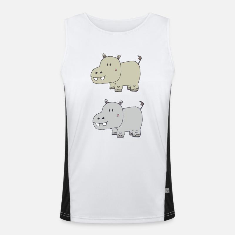 Hippos double Men's Functional Contrast Tank Top 