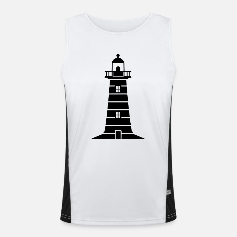 lighthouse - Men's Functional Contrast Tank Top  - white/black