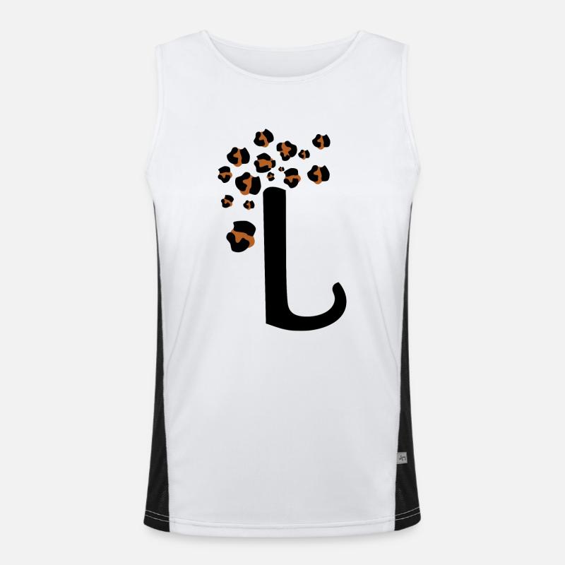 Letter l leopard print Men's Functional Contrast Tank Top 