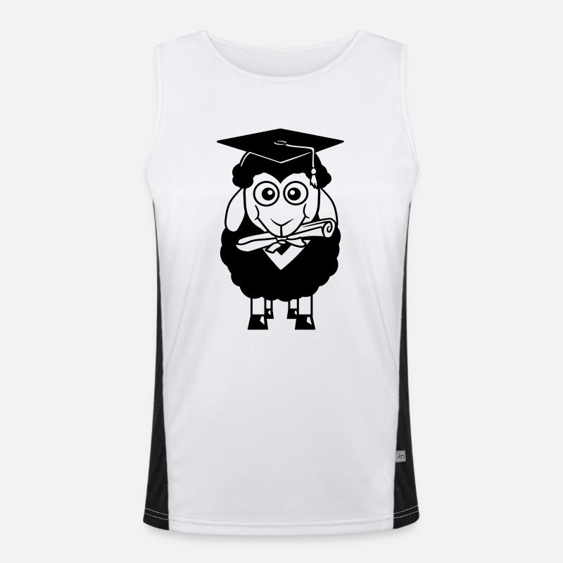 Sheep School Certificate College Graduation Abi Students Men's Functional Contrast Tank Top 