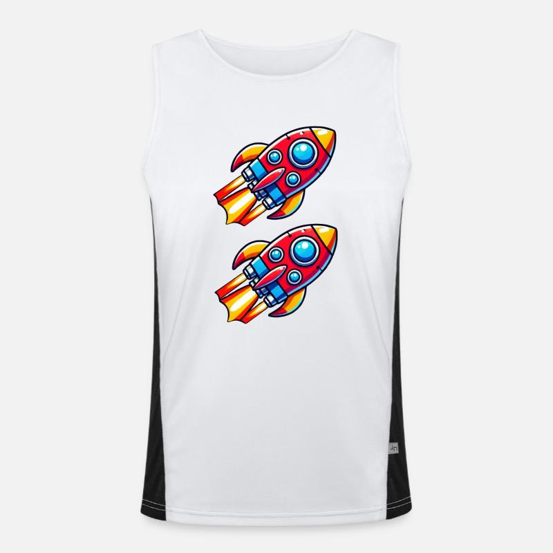 Rocket Comic Men's Functional Contrast Tank Top 
