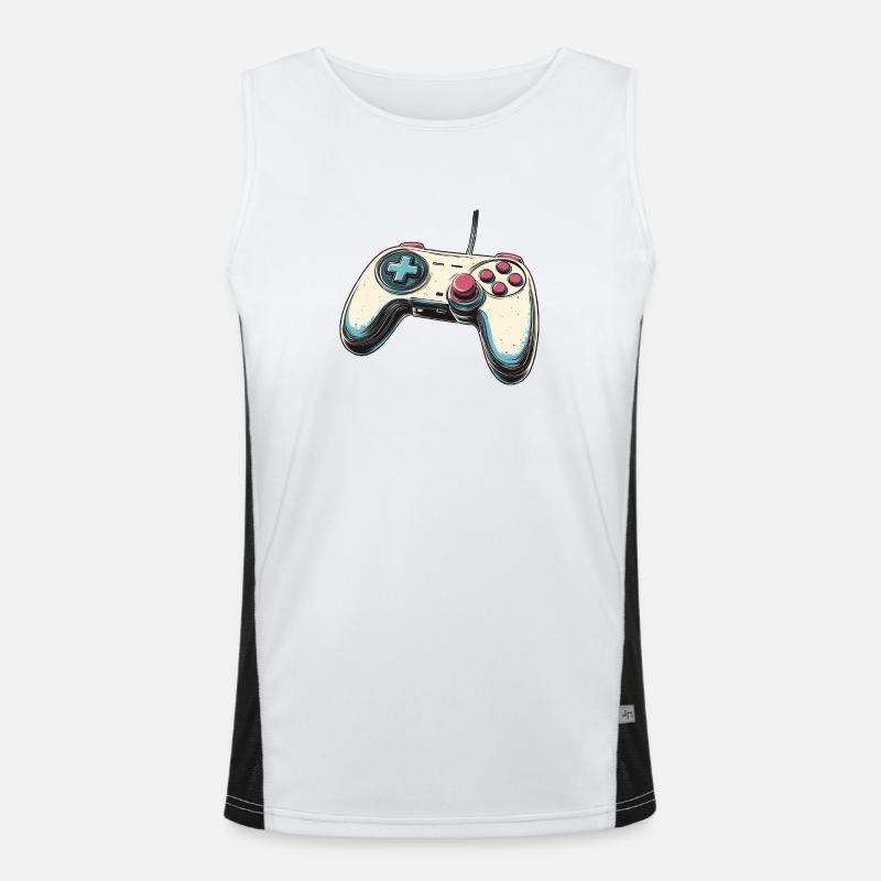 Gamepad, Gamepad, Controller Logo and Joystick Men's Functional Contrast Tank Top 