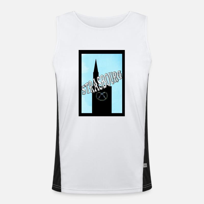 Strasbourg Alsace Pretzel Cathedral Men's Functional Contrast Tank Top 