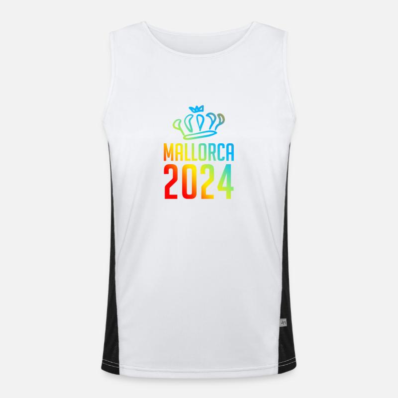 Mallorca 2024 Bunt Funktionelles Kontrast-Tank Top für Männer 