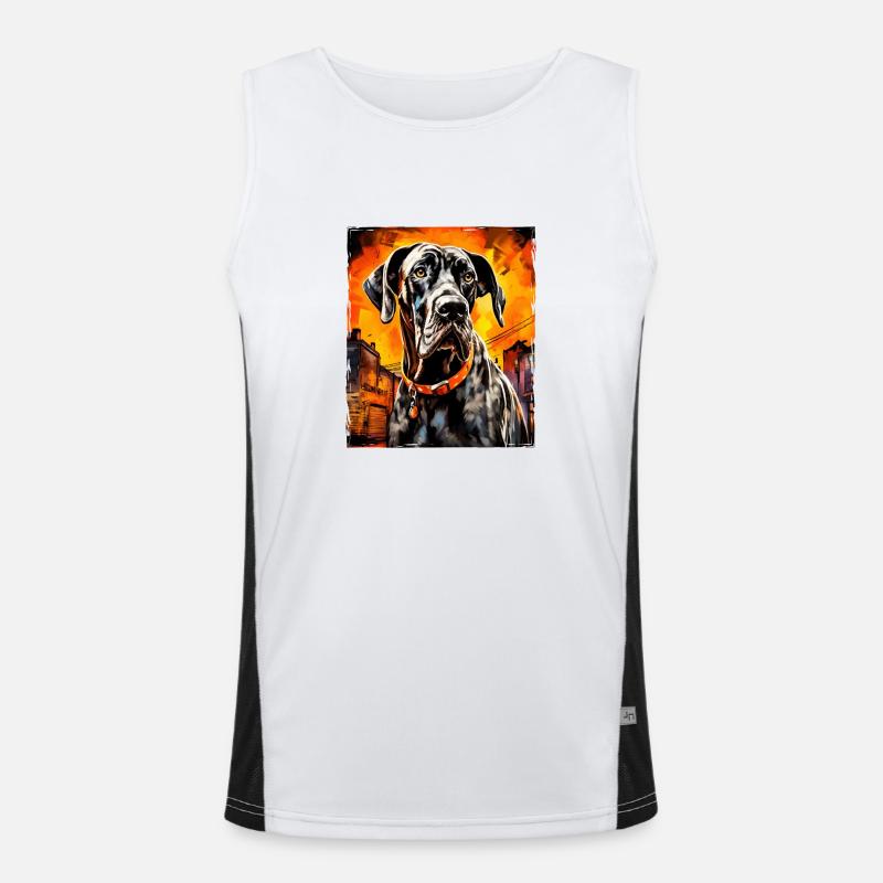 Great Dane Dog Portrait Men's Functional Contrast Tank Top 