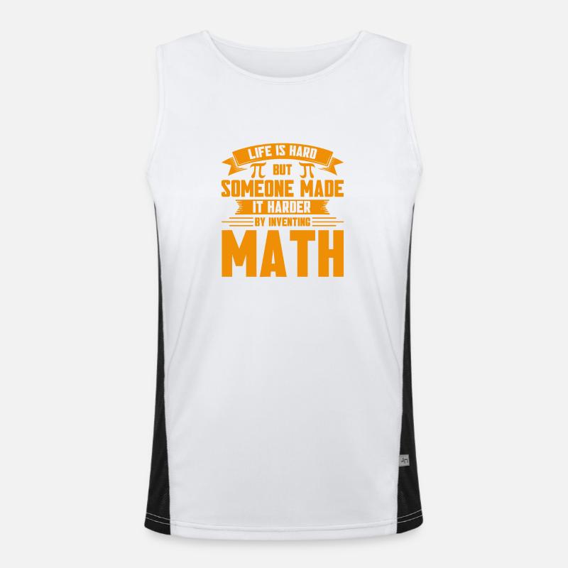Math Mathematics Science Math Gift - Men's Functional Contrast Tank Top - white/black