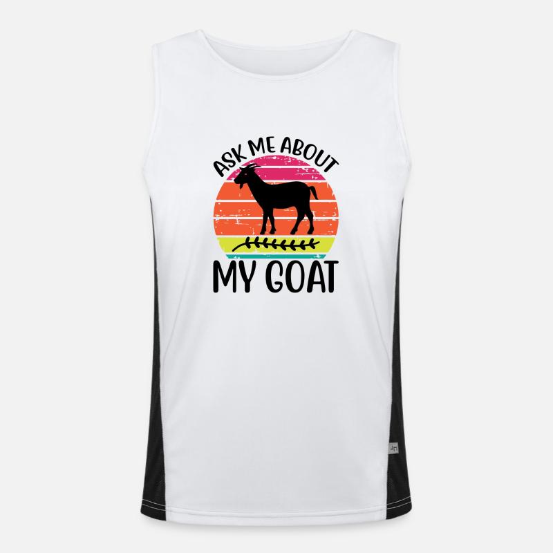 ask me about my Goat Funktionelles Kontrast-Tank Top für Männer 