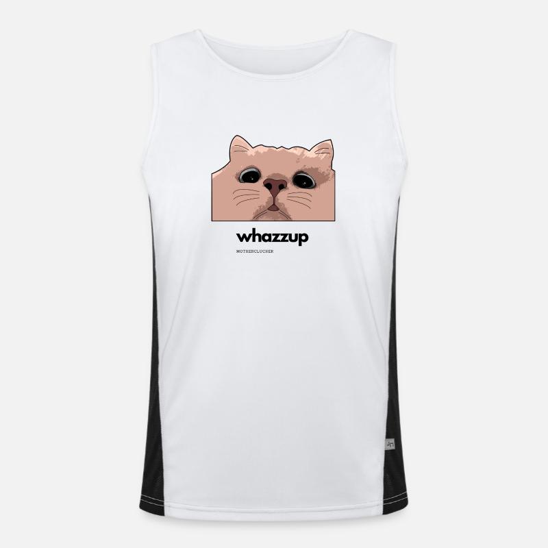 whazzup Katze Funktionelles Kontrast-Tank Top für Männer 