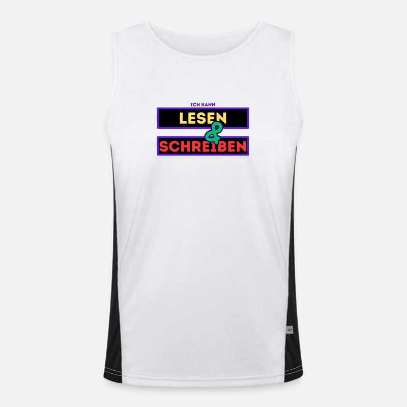 Read and write - Men's Functional Contrast Tank Top  - white/black