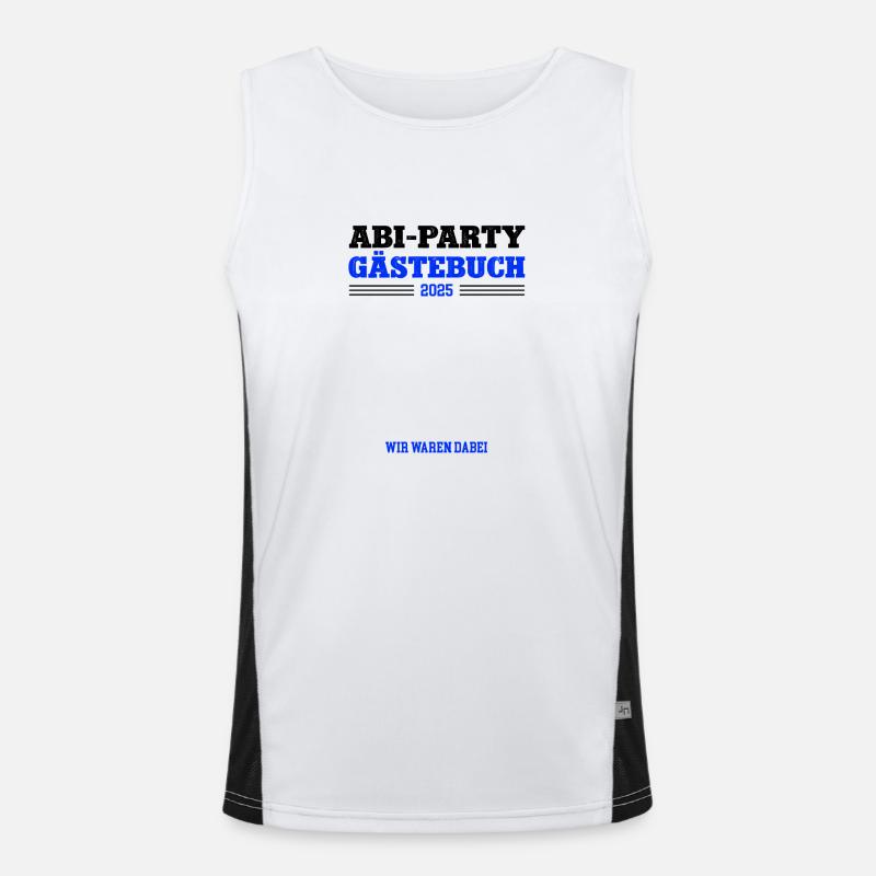 Abi Party Abitur Feier Gästebuch Abschlußklasse 25 Funktionelles Kontrast-Tank Top für Männer 