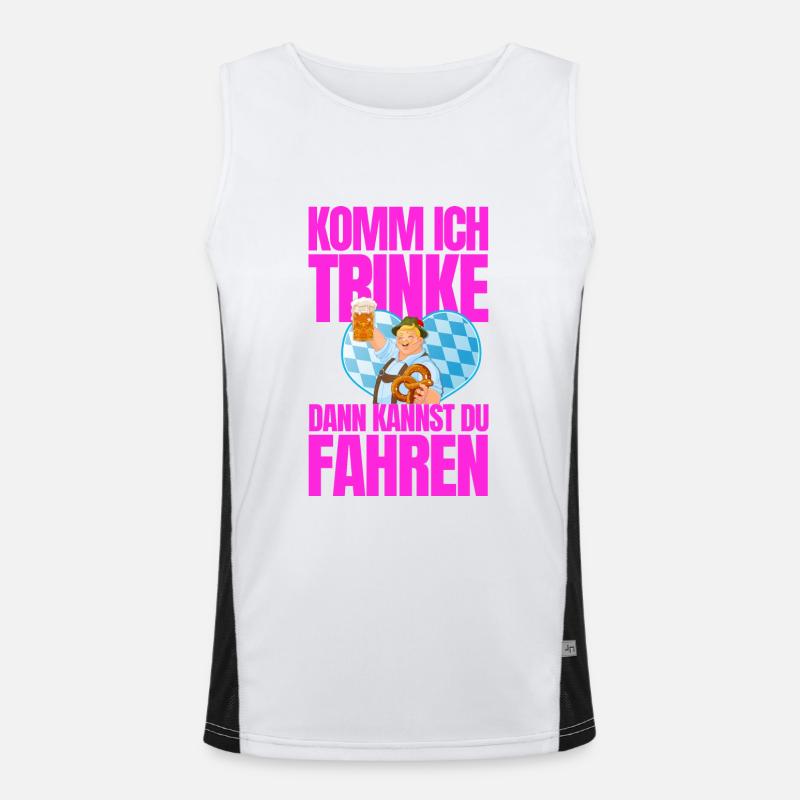 Komm ich trinke dann kannst du fahren Funktionelles Kontrast-Tank Top für Männer 