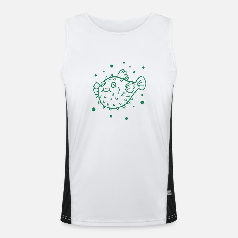 Thick puffer fish Men's Functional Contrast Tank Top 