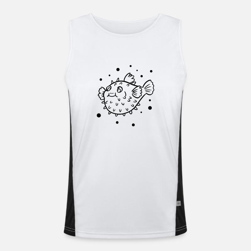 Thick puffer fish Men's Functional Contrast Tank Top 