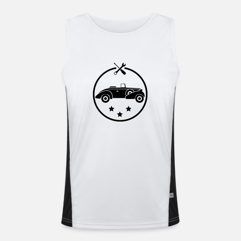 Oldtimer - Auto Nostalgisch Vehicles - Men's Functional Contrast Tank Top  - white/black