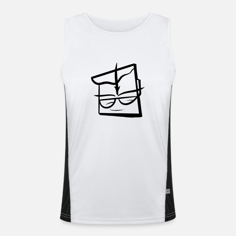 Name And Logo - Men's Functional Contrast Tank Top  - white/black