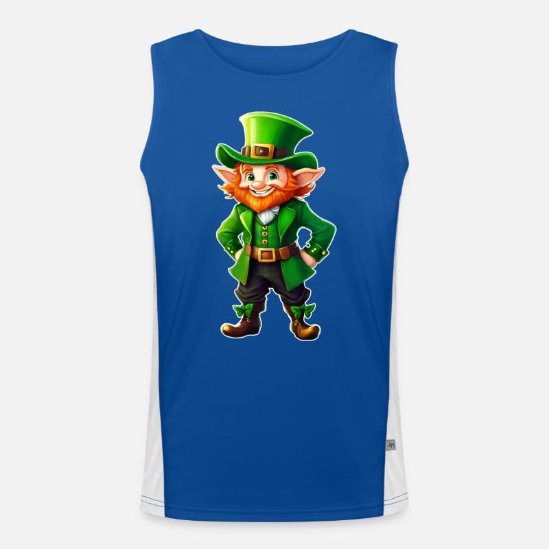 Saint Patrick's Day Irish Leprechaun Leprechaun Imp Men's Functional Contrast Tank Top 