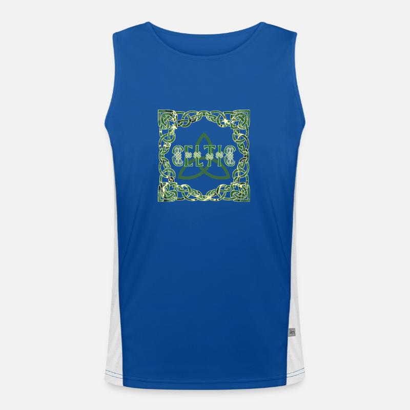 Celtic frame Celtic font E 226 Men's Functional Contrast Tank Top 