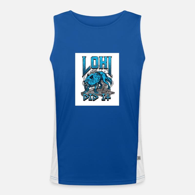 Wolf Funktionelles Kontrast-Tank Top für Männer 