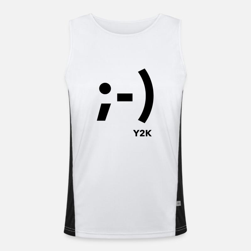 Wink Smile Y2k Black Men's Functional Contrast Tank Top 