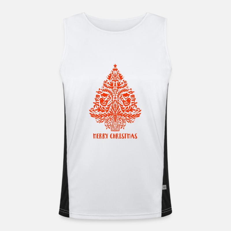 Froher Weihnachtsbaum Funktionelles Kontrast-Tank Top für Männer 