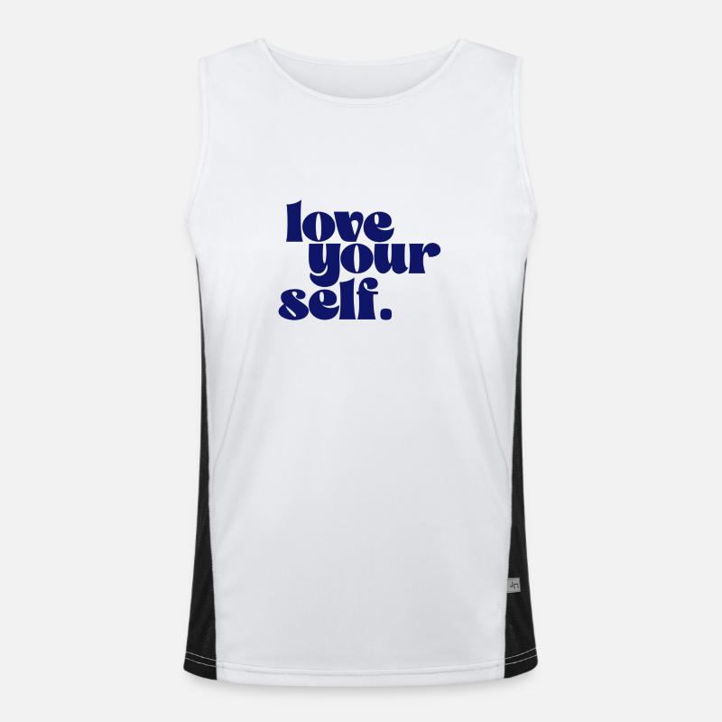 Liebe dich selbst Funktionelles Kontrast-Tank Top für Männer 