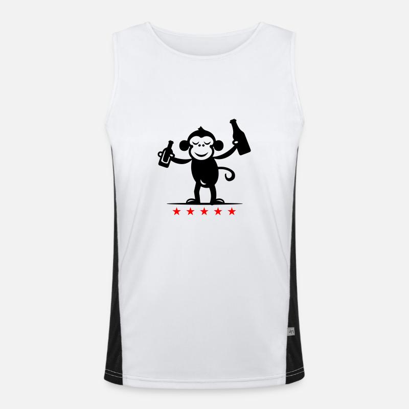 Party Monkey Beer - Men's Functional Contrast Tank Top  - white/black