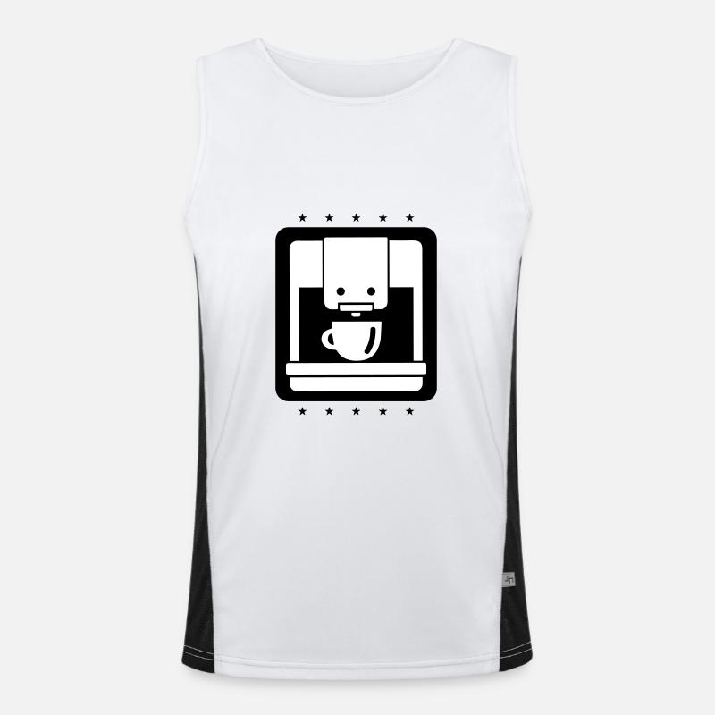 Coffee machine icon Men's Functional Contrast Tank Top 