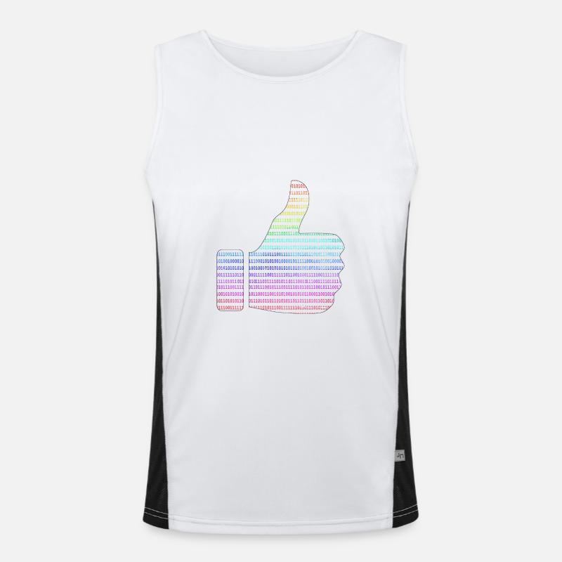 hand like binary rainbow Men's Functional Contrast Tank Top 