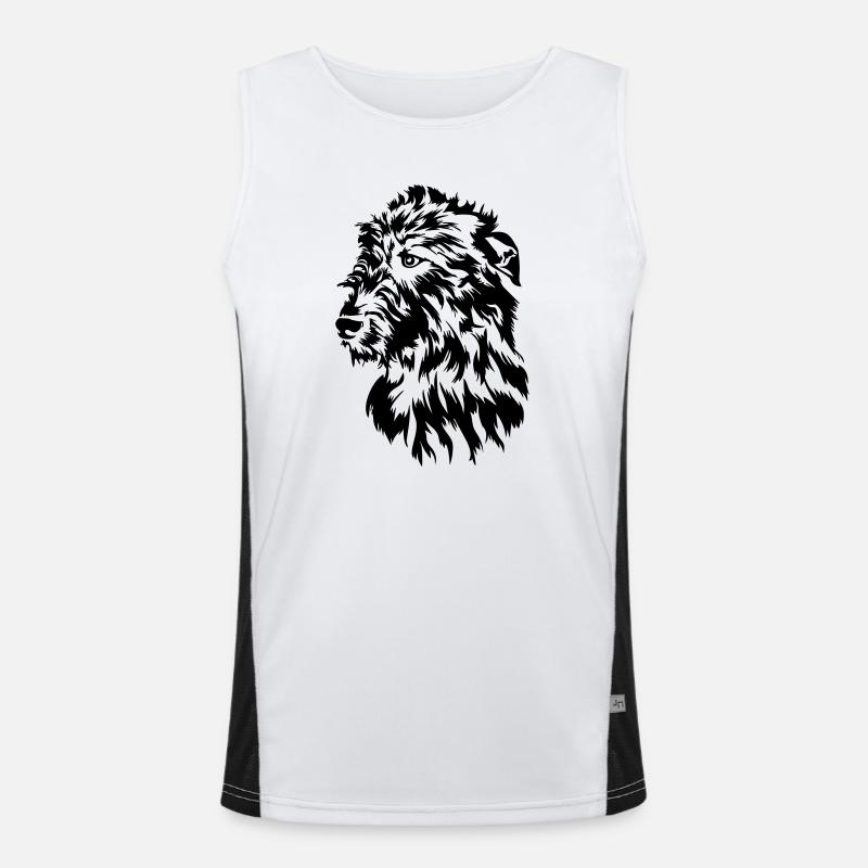 Irish Wolfhound Kopf Funktionelles Kontrast-Tank Top für Männer 