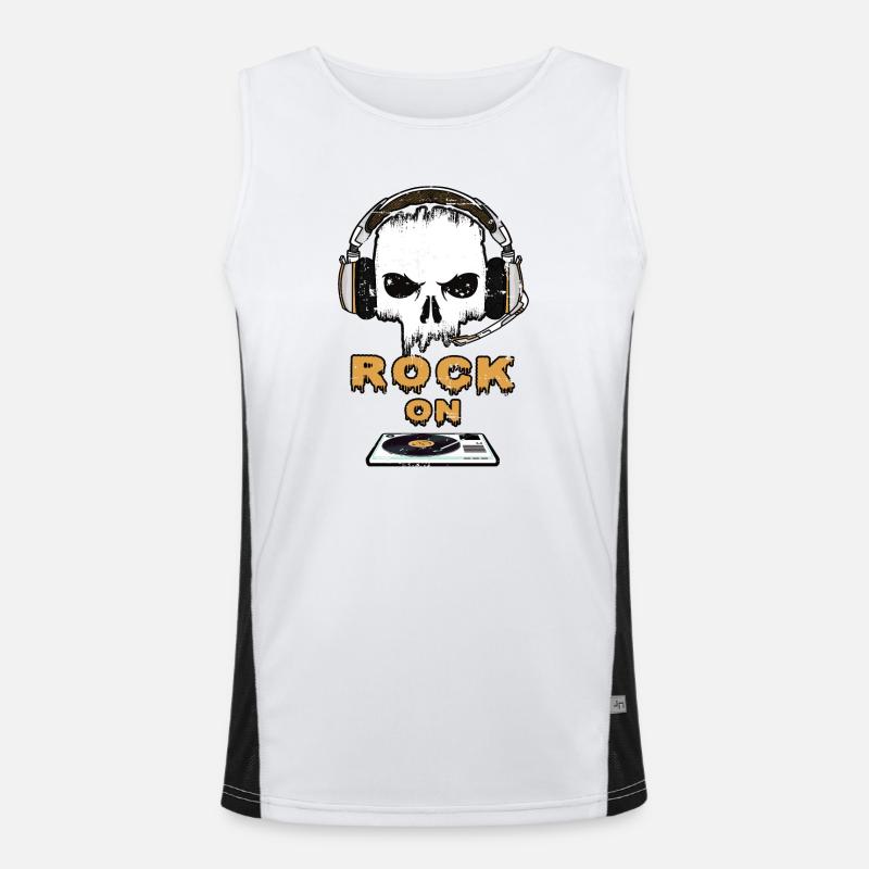 Rock Music On - Men's Functional Contrast Tank Top  - white/black