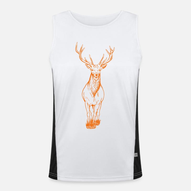 Deer orange Men's Functional Contrast Tank Top 