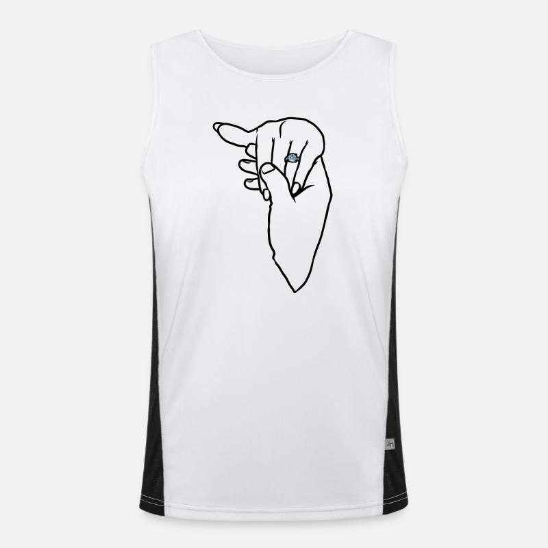 Engagement Wedding Ring Hand - Men's Functional Contrast Tank Top  - white/black