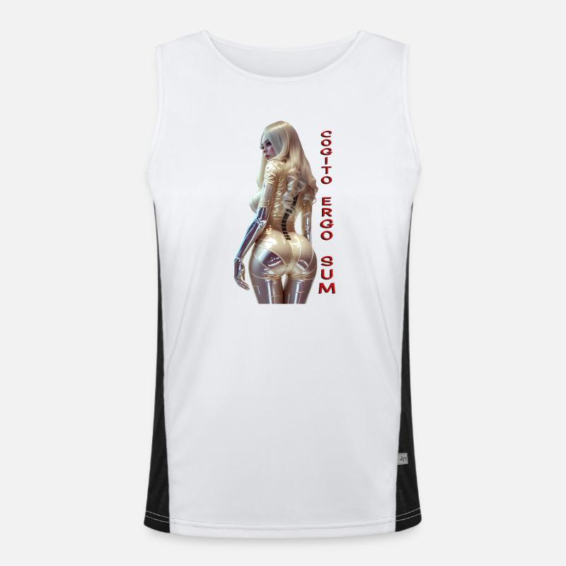 Cogito 01 (with text) Men's Functional Contrast Tank Top 