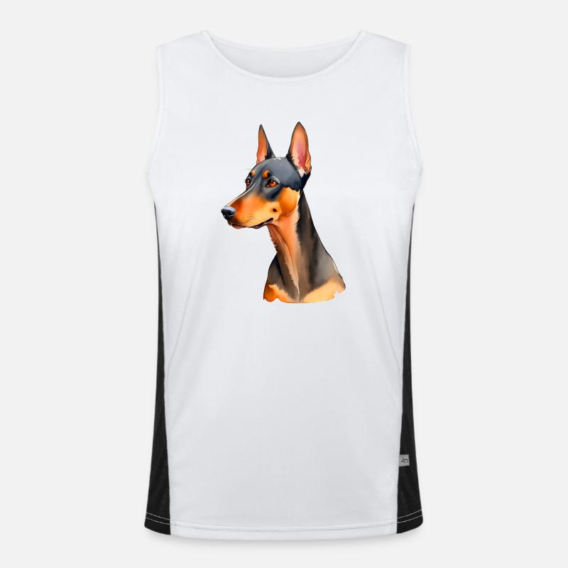 Dobermann Funktionelles Kontrast-Tank Top für Männer 