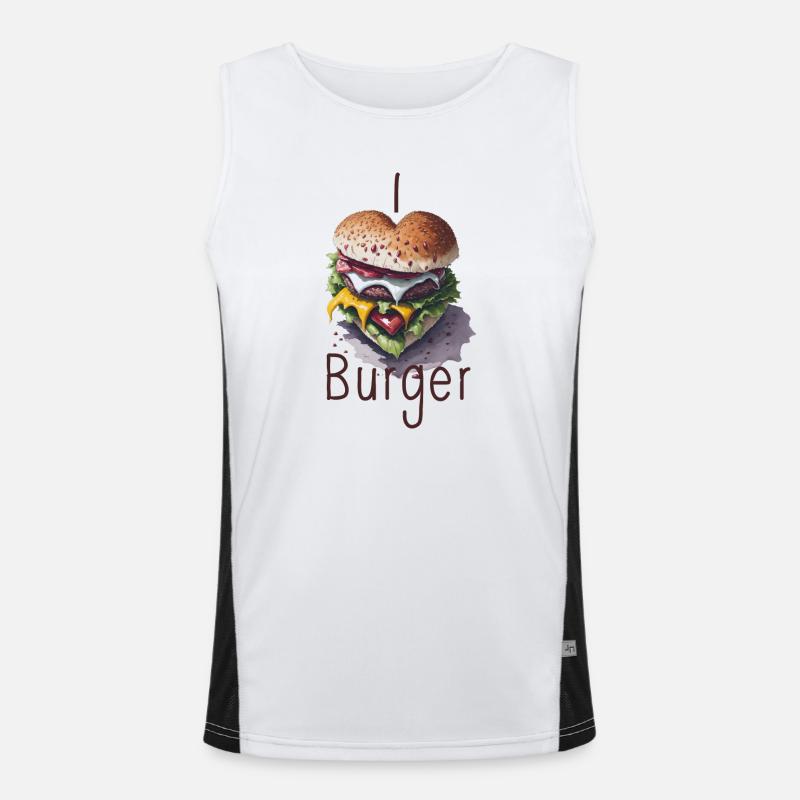 J’adore les hamburgers Débardeur respirant contrasté Homme 