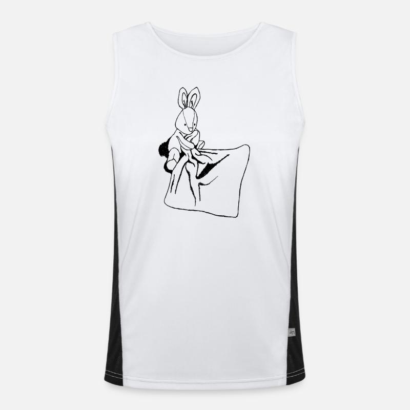 Hase mit Kuscheldecke Funktionelles Kontrast-Tank Top für Männer 