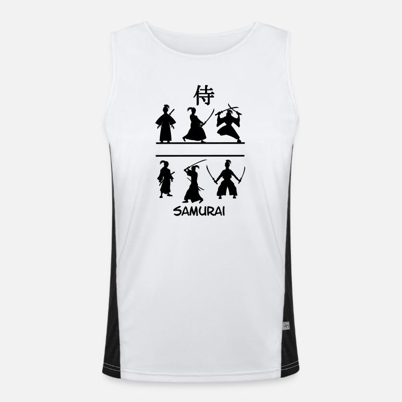 Samurai mit Schwertern Funktionelles Kontrast-Tank Top für Männer 